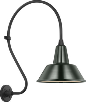 Academy 18'' Larrabee Barn Light in Matte Black with 12.5'' Green Bowers Shade (279|TOB 2805MBK/S1-G)