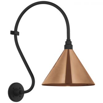Academy 15'' Larrabee Barn Light in Matte Black with 12.5'' Soft Copper Conical Savannah Shade (279|TOB 2804MBK/S11-SC)