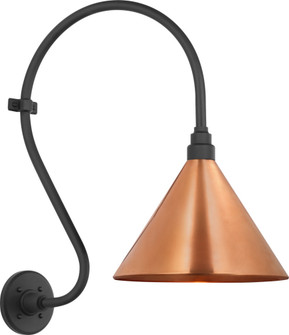 Academy 15'' Larrabee Barn Light in Matte Black with 12.5'' Soft Copper Conical Savannah Shade (279|TOB 2804MBK/S11-SC)