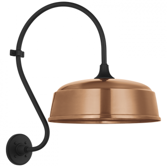 Academy 15'' Larrabee Barn Light in Matte Black with 16'' Soft Copper Rockhouse Shade (279|TOB 2804MBK/S7-SC)