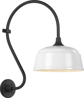 Academy 15'' Larrabee Barn Light in Matte Black with 12.5'' White Rockhouse Shade (279|TOB 2804MBK/S6-WHT)