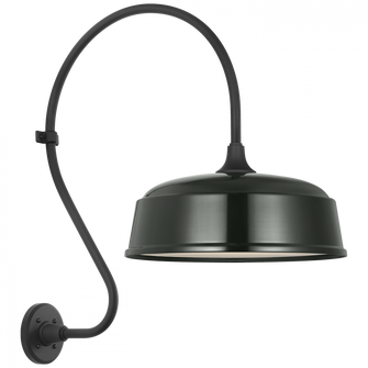 Academy 18'' Larrabee Barn Light in Matte Black with 16'' Green Rockhouse Shade (279|TOB 2805MBK/S7-G)