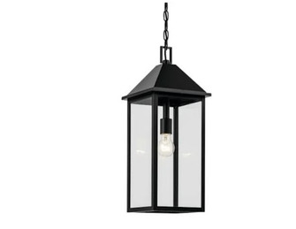 Prin 22 Inch 1 Light Outdoor Pendant with Clear Glass in Black (2|59160BK)