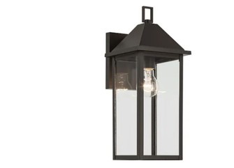 Prin 16.75 Inch 1 Light Outdoor Wall Light with Clear Glass in Olde Bronze (2|59158OZ)