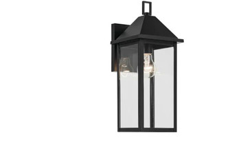 Prin 16.75 Inch 1 Light Outdoor Wall Light with Clear Glass in Black (2|59158BK)