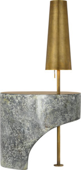 Runia 49'' Sculpted Side Table Floor Lamp in Eclipse with Mottled Brass (279|AMB 1100ECL-MTB)