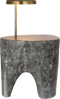 Lega 36'' Sculpted Side Table Reading Floor Lamp in Eclipse with Museum Brass (279|AMB 1102ECL-MBR)