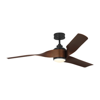 Touro Smart 60 LED Ceiling Fan in Midnight Black with Dark Walnut Blades and Light Kit (6|3TOSM60MBKDWD)