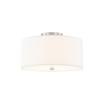 Classic 14'' Drum Semi-Flush (254|FAB-9765-WHTE-NCKL)