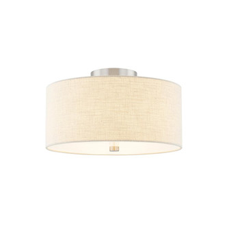Classic 14'' Drum Semi-Flush (254|FAB-9765-CREM-NCKL)