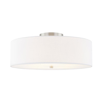 Classic 24'' Drum Semi-Flush (254|FAB-9762-WHTE-NCKL)