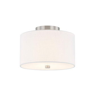 Classic 11'' Drum Semi-Flush (254|FAB-9760-WHTE-NCKL)