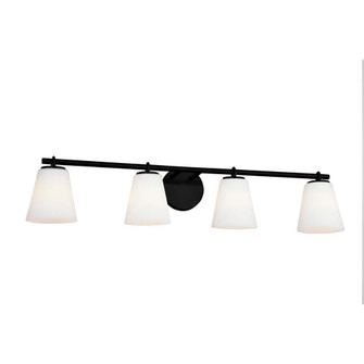 Alpino 4-Light Bath Bar (254|FSN-8034-OPAL-MBLK)