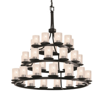 Dakota 36-Light 3-Tier Ring Chandelier (254|FSN-8712-10-SEED-MBLK)
