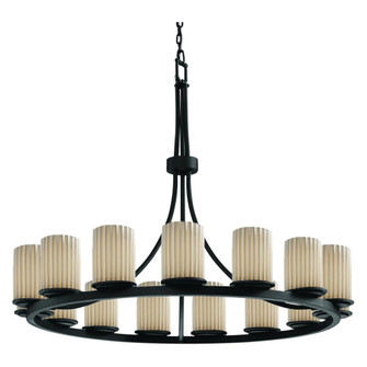 Dakota 15-Light 1-Tier Ring LED Chandelier (254|POR-8715-10-PLET-MBLK-LED15-10500)