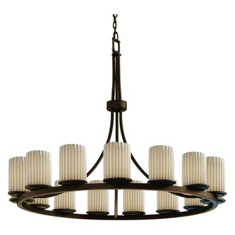 Dakota 15-Light 1-Tier Ring LED Chandelier (254|POR-8715-10-PLET-DBRZ-LED15-10500)