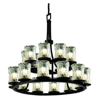 Dakota 21-Light 2-Tier Ring LED Chandelier (254|GLA-8767-16-CLRT-MBLK-LED21-14700)
