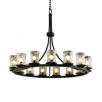 Dakota 15-Light 1-Tier Ring LED Chandelier (254|GLA-8715-16-CLRT-MBLK-LED15-10500)