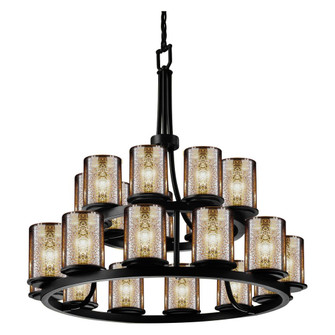 Dakota 21-Light 2-Tier Ring LED Chandelier (254|FSN-8767-10-MROR-MBLK-LED21-14700)