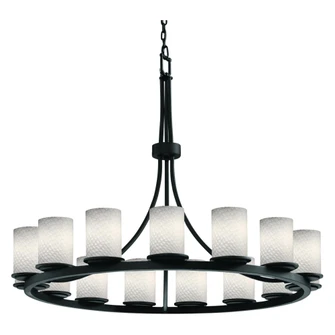 Dakota 15-Light 1-Tier Ring LED Chandelier (254|FSN-8715-10-WEVE-MBLK-LED15-10500)