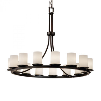 Dakota 15-Light 1-Tier Ring LED Chandelier (254|FSN-8715-10-OPAL-DBRZ-LED15-10500)