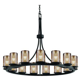 Dakota 15-Light 1-Tier Ring LED Chandelier (254|FSN-8715-10-MROR-MBLK-LED15-10500)