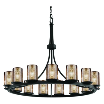 Dakota 15-Light 1-Tier Ring LED Chandelier (254|FSN-8715-10-MROR-MBLK-LED15-10500)