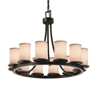 Dakota 12-Light Ring Chandelier (Short) (254|FAB-8768-10-WHTE-MBLK)