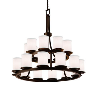 Dakota 21-Light 2-Tier Ring Chandelier (254|FAB-8767-10-WHTE-DBRZ)