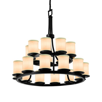 Dakota 21-Light 2-Tier Ring Chandelier (254|FAB-8767-10-CREM-MBLK)