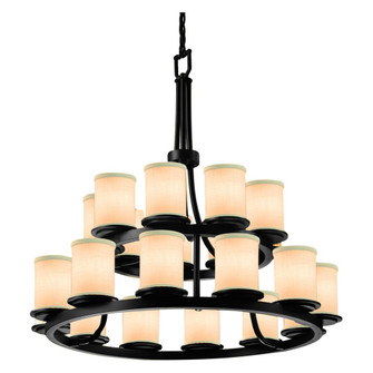 Dakota 21-Light 2-Tier Ring LED Chandelier (254|FAB-8767-10-CREM-MBLK-LED21-14700)