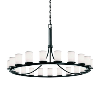 Dakota 21-Light 1-Tier Ring Chandelier (254|FAB-8716-10-WHTE-MBLK)