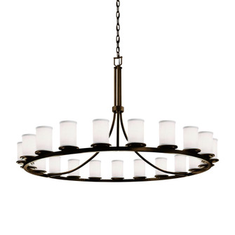 Dakota 21-Light 1-Tier Ring Chandelier (254|FAB-8716-10-WHTE-DBRZ)