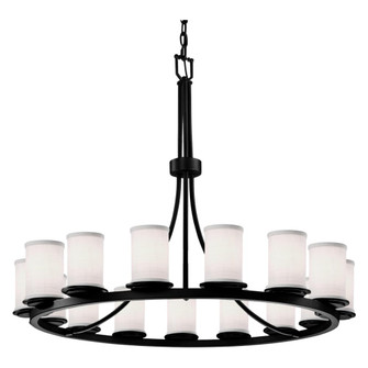 Dakota 15-Light 1-Tier Ring LED Chandelier (254|FAB-8715-10-WHTE-MBLK-LED15-10500)