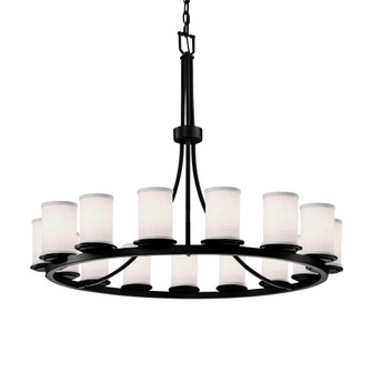 Dakota 15-Light 1-Tier Ring Chandelier (254|FAB-8715-10-WHTE-MBLK)