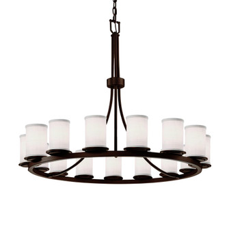 Dakota 15-Light 1-Tier Ring Chandelier (254|FAB-8715-10-WHTE-DBRZ)