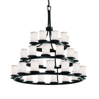 Dakota 36-Light 3-Tier Ring Chandelier (254|FAB-8712-10-WHTE-MBLK)