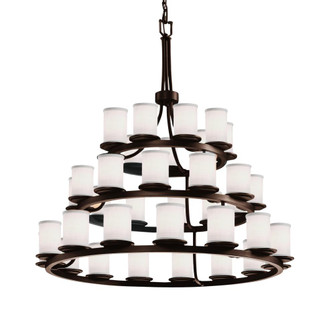 Dakota 36-Light 3-Tier Ring Chandelier (254|FAB-8712-10-WHTE-DBRZ)