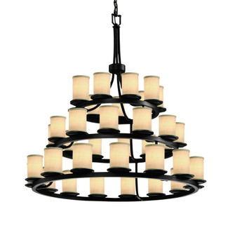 Dakota 36-Light 3-Tier Ring Chandelier (254|FAB-8712-10-CREM-MBLK)
