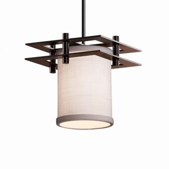 Metropolis 1-Light Small Pendant (2 Flat Bars) (254|FAB-8165-10-WHTE-DBRZ-BKCD)