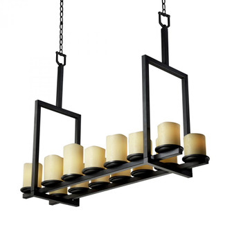 Dakota 14-Light Bridge LED Chandelier (Tall) (254|CNDL-8764-14-AMBR-MBLK-LED14-9800)