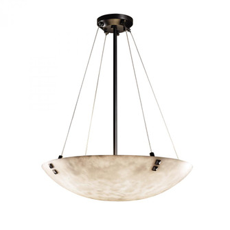 24'' LED Pendant Bowl w/ Pair Square w/ Points Finials (254|CLD-9662-35-MBLK-F3-LED5-5000)