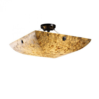 24'' LED Semi-Flush Bowl w/ CONCENTRIC CIRCLES FINIALS (254|ALR-9652-25-MBLK-F6-LED5-5000)