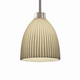 1-Light Large Tapered Cylinder Curved Pendant (254|PNA-8814-18-PLET-NCKL-RIGID)