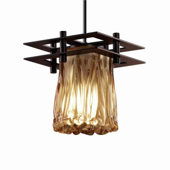 Metropolis 1-Light Small Pendant (2 Flat Bars) (254|GLA-8165-16-AMBR-DBRZ-BKCD)