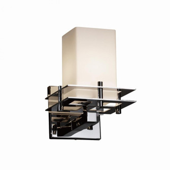Metropolis 1-Light Wall Sconce (2 Flat Bars) (254|FSN-8171-15-OPAL-CROM) Metropolis 1-Light Wall Sconce (2 Flat Bars) (254|FSN-8171-15-OPAL-CROM)