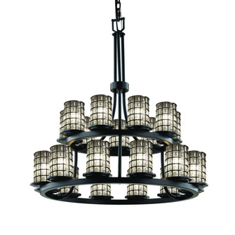 Dakota 21-Light 2-Tier Ring Chandelier (254|WGL-8767-10-GRCB-MBLK)