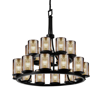 Dakota 21-Light 2-Tier Ring Chandelier (254|FSN-8767-10-MROR-MBLK)