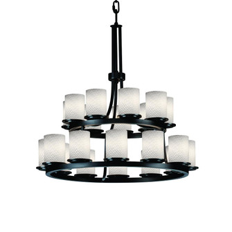 Dakota 21-Light 2-Tier Ring Chandelier (254|FSN-8767-10-WEVE-MBLK)