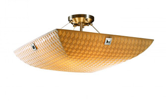 24'' Semi-Flush Bowl w/ CONCENTRIC SQUARES FINIALS (254|PNA-9652-25-WAVE-NCKL-F5)